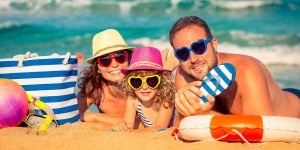 Family at beach