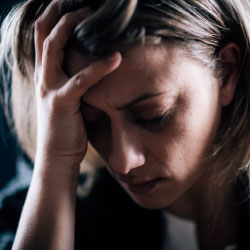 woman having a headache