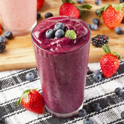 Try our delicious and easy berry breakfast smoothie with your favorite berries and protein.