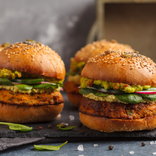 Try these vegan and vegetarian burger recipe made with chickpeas and sweet potatoes.