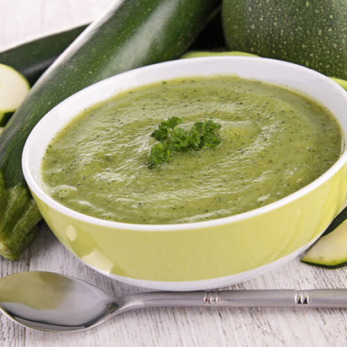 This cream of zucchini soup is simple yet flavorful All without the use of milk or cream