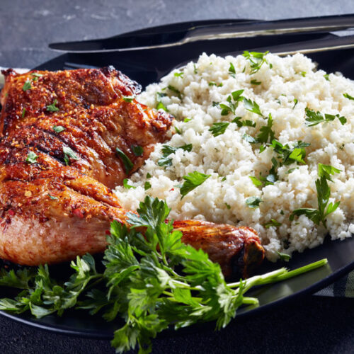 Try this delicious roast chicken and cauliflower rice recipe