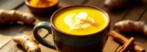 a cup with Golden Turmeric Latte recipe