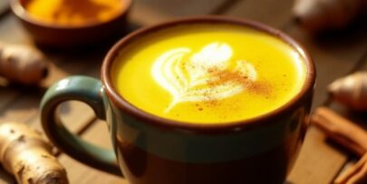 a cup with Golden Turmeric Latte recipe